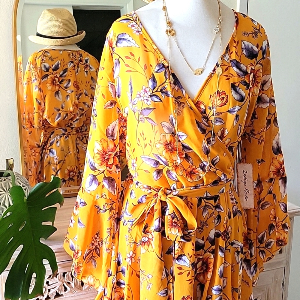 Brand new Indigo Rose bell sleeve whimsical dress.